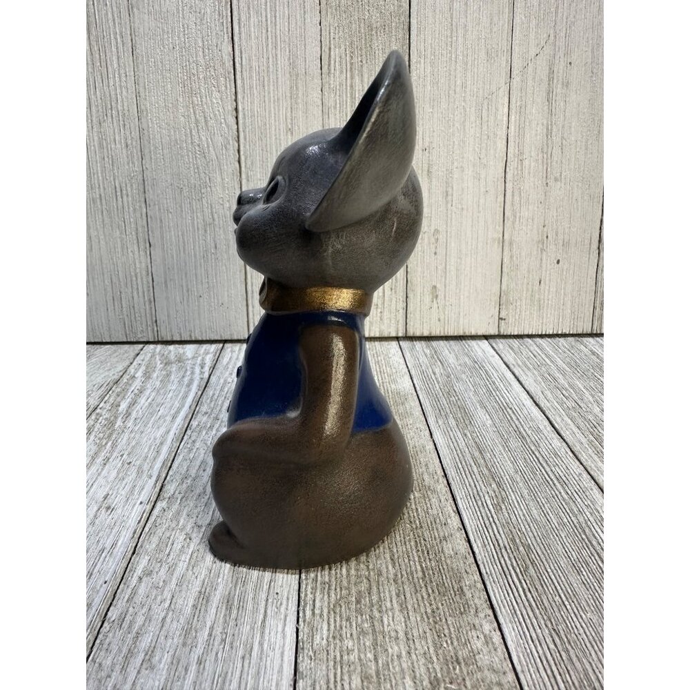 Vintage Painted Castle Ceramic Gentleman Gray Mouse with Blue Vest and Bowtie - Picture 4 of 7